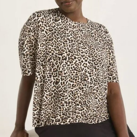 Joyspun Scoop Neck Sleepwear Tee Animal Print 2X - Picture 1 of 11